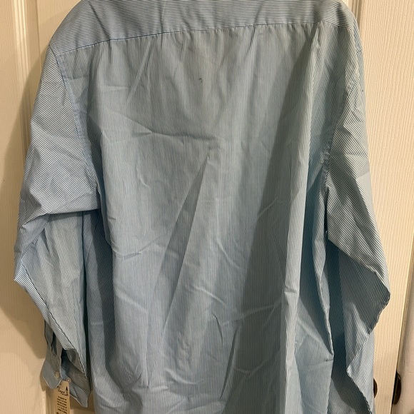 Martha’s Vineyard button up blouse blue white stripe handmade ribbon flowers NWT - Picture 5 of 8